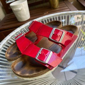 Birkenstock Arizona Birko-Flor Patent Red Size 37